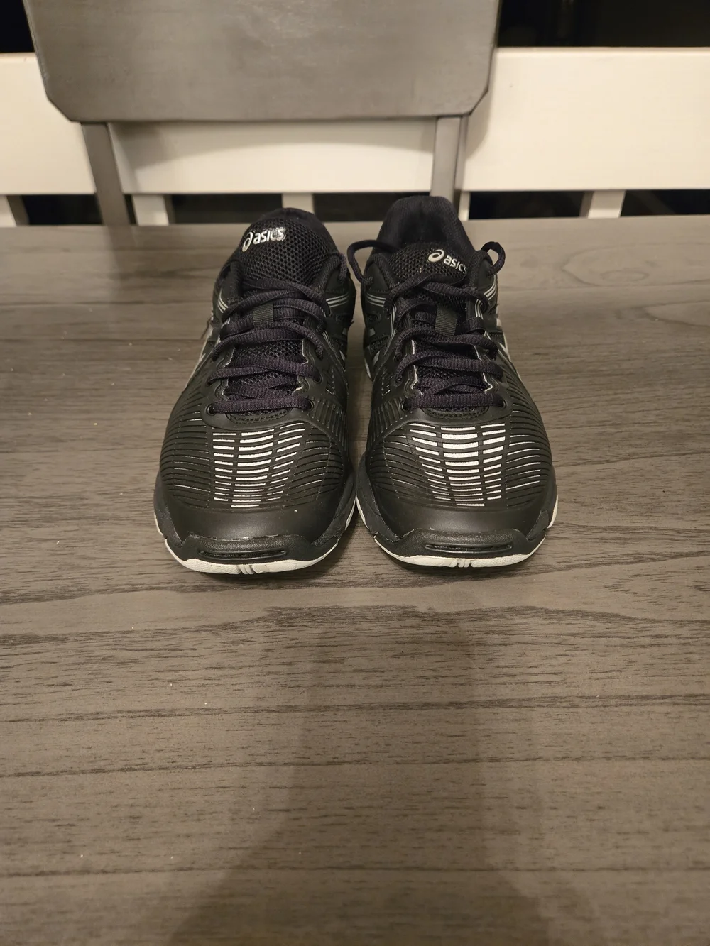 Asics Black and White Athletic Running Shoes